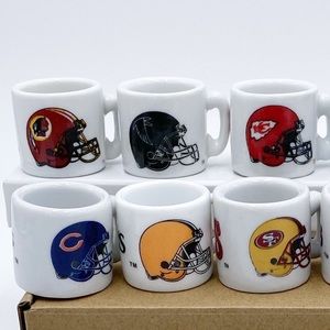 NFL Football Teams Logo Mini Ceramic Cups 16 Tiny Cups